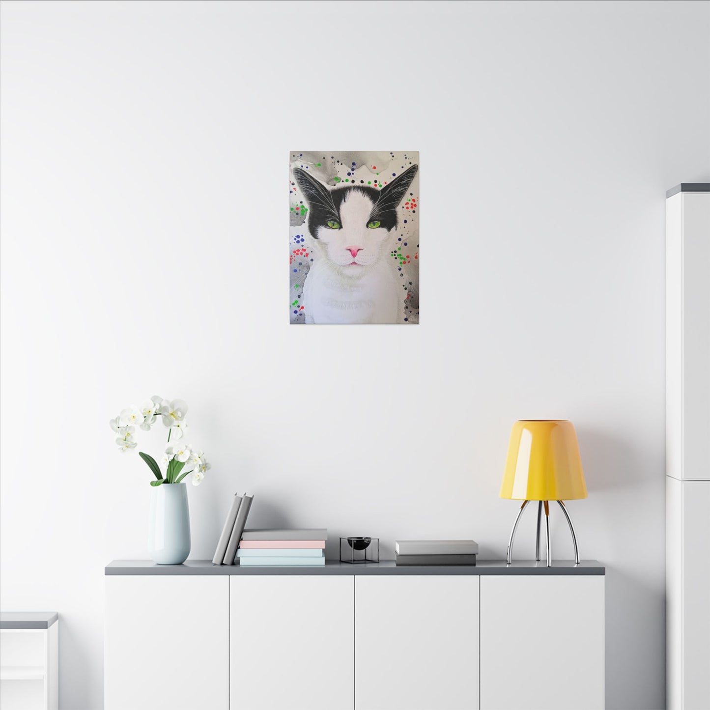 Judgy Cat Wall Canvas – For People Who Like Their Coffee Black & Their Cats Opinionated