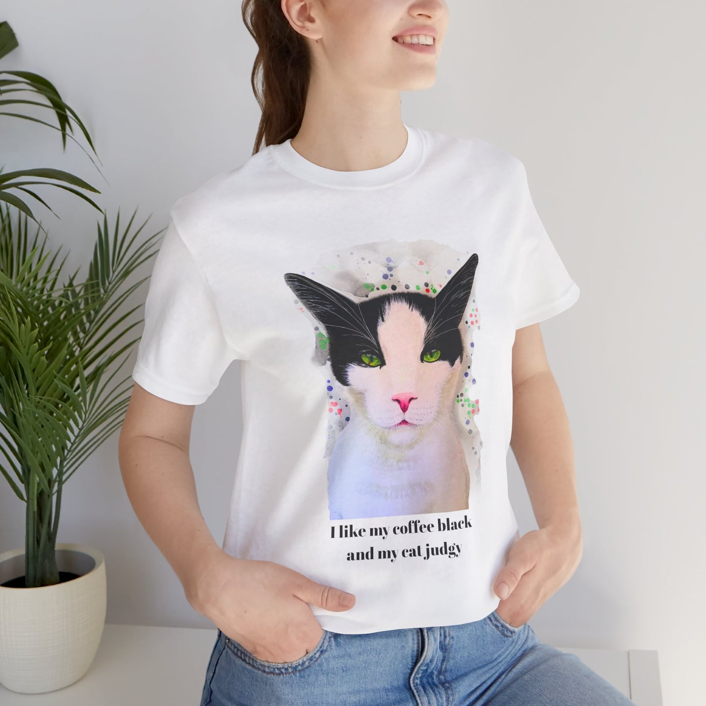 Judgy Cat Coffee Tee – For People Who Like Their Brew Bold & Their Pets Sassier - I Like My Coffee Black Tee | Cat Shirt