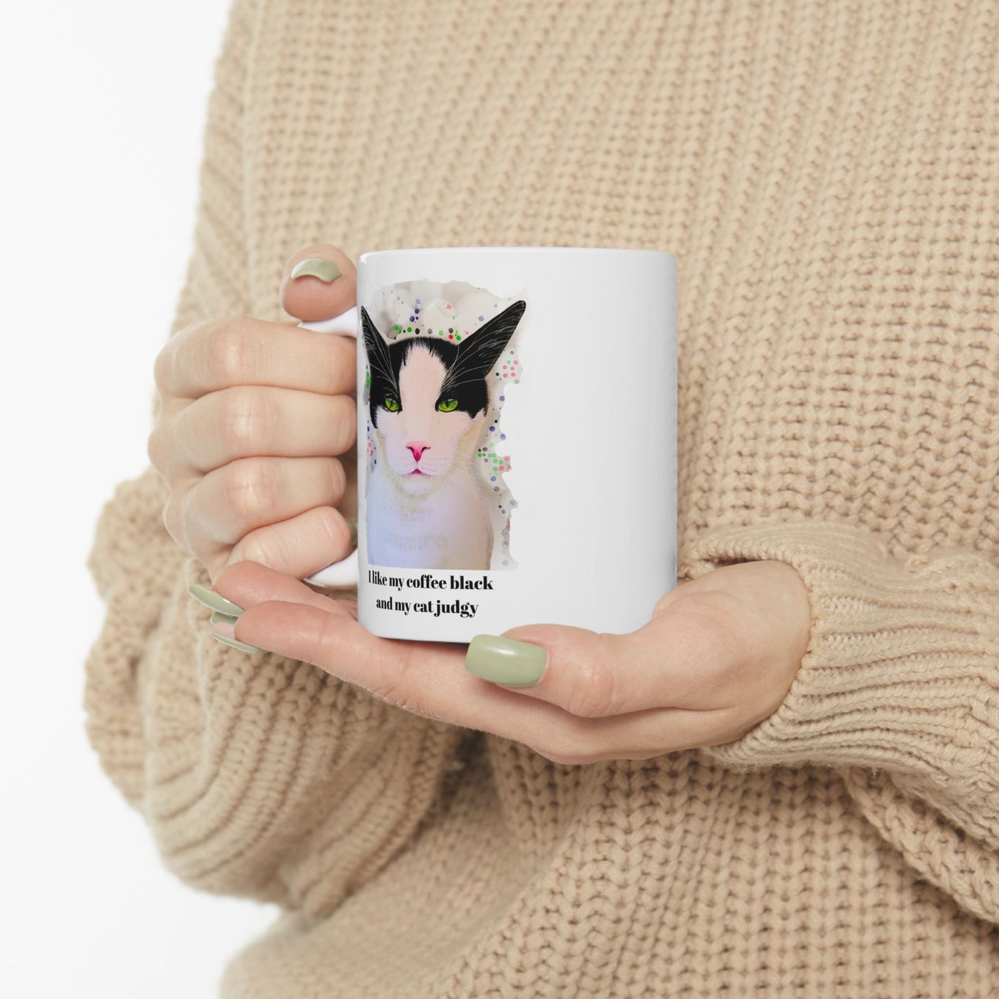 I Like My Coffee Black and My Cat Judgy | Ceramic Mug (11oz, 15oz)