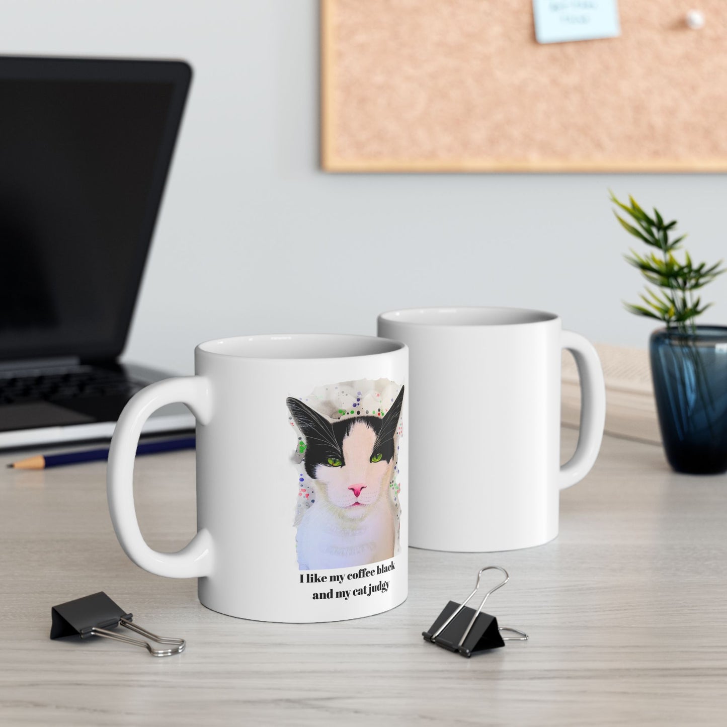 I Like My Coffee Black and My Cat Judgy | Ceramic Mug (11oz, 15oz)